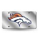 Etiqueta de matrícula Rico Industries NFL Denver Broncos Silver Etiqueta de matrícula Rico Industries NFL Denver Broncos Silver