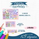 Etiqueta Escolar Personalizada Labubu 105 Unidades ( Envie o nome no Chat )