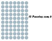 Etiqueta Multiuso Bolinha Colacril Prata - Kit c/12 72 Fls