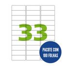 Etiqueta Nº33 100 folhas Colacril