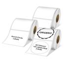 Etiqueta ORGBRO redonda de 5 cm, 420 unidades, preta sobre branco