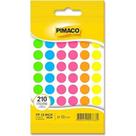 Etiqueta Pimaco Redonda TP-12 210 Un Multicolor Neon