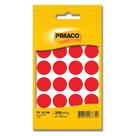 Etiqueta Pimaco TP 19 Redonda Vermelha com 200 unidades