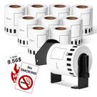 Etiqueta Roll Mark Domain DK-2251, 62 mm x 15,2 m, preto/vermelho