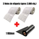 Etiqueta Roupa Moda 43x75 Zebra Elgin Argox 2Un + 1 Ribbon