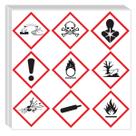 Etiquetas adesivas GHS Batch Pictogram OSHA 2x2 em 504 unidades