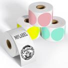 Etiquetas Adesivas Térmicas MFLABEL - 3000 Etiquetas Redondas de 5cm