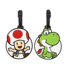 Etiquetas de Bagagem Bioworld Super Mario Bros Toad Yoshi Kit com 2