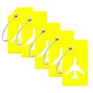 Etiquetas de Bagagem de Silicone - Pacote com 5 Unidades - Com Cartão de Identificação Amarelo