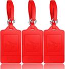 Etiquetas de Bagagem Teskyer (3 Unidades) - Couro PU Premium Vermelho