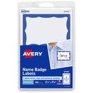 Etiquetas de nome Avery 05144 100 removíveis brancas com borda azul