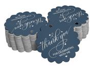 Etiquetas de Papel Foil "Obrigado por Celebrar Comigo" Aniversário - Inkdotpot