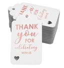 Etiquetas de Papel Foil "Obrigado por Celebrar Conosco" Chá de Bebê/Casamento/Aniversário - Inkdotpot