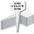 Etiquetas de plantas de metal Hicarer 24 peças de aço inoxidável 10x6 cm