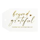 Etiquetas de presente G2PLUS Thank You Beyond Grateful, 50 unidades em folha dourada