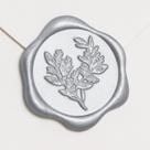 Etiquetas de Sello de Cera UNIQOOO 50 Piezas Plata Eucalipto 3 cm