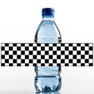 Etiquetas para garrafas de água Hollowfly Race Car Checkered 50 unidades