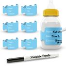 Etiquetas para mamadeiras Pumpkin Doodle Write Reuse Daycare 6 unidades