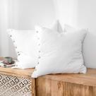 Euro Shams Simple & Opulence 100% linho branco (66 cm x 66 cm) x2