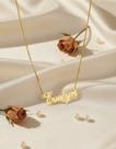 EVELYN COLAR DE NOME FOLHEADO A OURO 18k