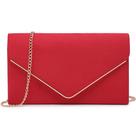 Evening Clutch Dasein feminino vermelho com ferragens douradas