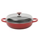 Everyday Pan Crock-Pot Artisan de 4,8 litros de ferro fundido com tampa vermelha Everyday Pan Crock-Pot Artisan de 4,8 litros de ferro fundido com tampa vermelha