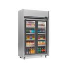 Expositor 2 Portas Geas2p Gelopar Auto Serviço Tipo Inox 4 Prateleiras 220v