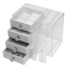 Expositor Caixa Porta Joia Acrilico Organizador Bijuteria 4 Gaveta Anel Brinco Pulseira Colar Veludo Luxo Transparente