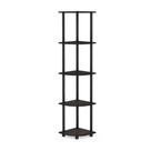 Expositor de canto Furinno Turn-N-Tube 5 camadas de café expresso/preto