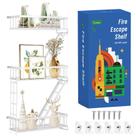 Expositor de parede branco Fire Escape Shelf SweetSage de 3 camadas