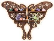 Expositor de prateleira ANROYE Luna Moth Crystal com madeira de pinho clara