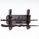 Expositor de varinha de madeira Handicraftviet de 3 camadas preto
