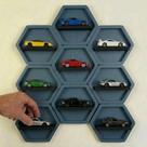 Expositor Miniaturas Hot Wheels Nicho Hexagonal Moderno para carrinhos 1:64 Selecione:Kit com 10 - AZUL