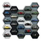 Expositor Miniaturas Hot Wheels Nicho Hexagonal Moderno para carrinhos 1:64 Selecione:Kit com 10 - AZUL