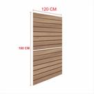 Expositor painel canaletado 18mm amadeirado escuro altura 180 cm comp 120 cm