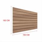 Expositor painel canaletado 18mm amadeirado escuro altura 180 cm comp 180 cm
