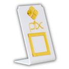 Expositor QR CODE PIX - Branco com Dourado