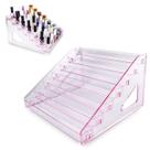 Expositor Suporte Esmaltes Acrílico 7 Degraus Rosa Para 80un Expositor Suporte Esmaltes Acrílico 7 Degraus Rosa Para 80un