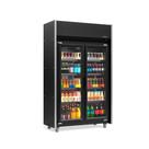 Expositor Vertical 2 Portas All Black GEAS2PLB 4 Prateleiras 220v Gelopar