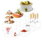 Expositores Buffet Risers NoderLoya Acrylic Cube, 8 unidades