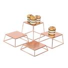 Expositores de alimentos YFEEN Dessert Table Risers Rose Gold, conjunto de 4