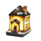 Expositores de ornamento de férias 2pcs crianças presentes de natal resina móveis de casa em miniatura led casa decorar festa de ano novo