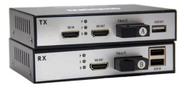 Extender hdmi via fibra optico 20km com kvm usb