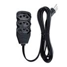 Extensão 03 Tomadas 10A 1 Metro Preta 2P+T Force Line