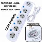 Extensão 16 Tomadas Botão Liga/Desliga, Fusível Proteção, Cabo 3 Metros, 110/220v, Filtro de Linha