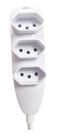 Extensão 3 Tomadas 10a Bivolt Fio Grosso Régua Elétrica 3mts