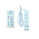 Extensão 3 Tomadas 2500w Com 2 Portas USB E Type C 2.4A 2M Retardante à Chamas Extensão 3 Tomadas 2500w Com 2 Portas USB E Type C 2.4A 2M Retardante à Chamas