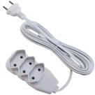 Extensão 3 Tomadas Slim Bipolar Branco 10,0m Force Line
