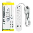Extensão 4 Tomadas 3 Usb Regua Energia Eletrica Cabo 2m
