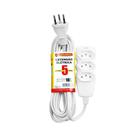 Extensao 5mt 3p 3x0,75mm 10a Branco Megatron